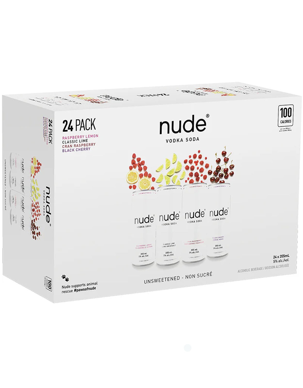 Nude Vodka Soda Mix Pack Sleek 355 ml - 24 Cans