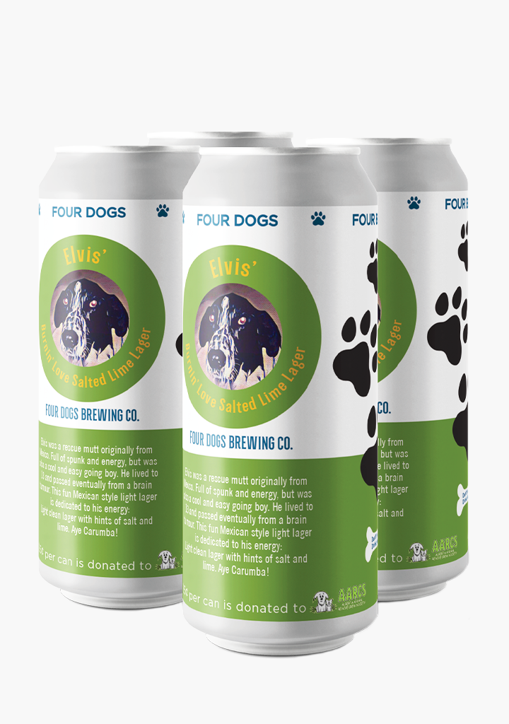 4 Dogs Brewing 'Elvis' Salted Lime Lager - 4 x 473ML