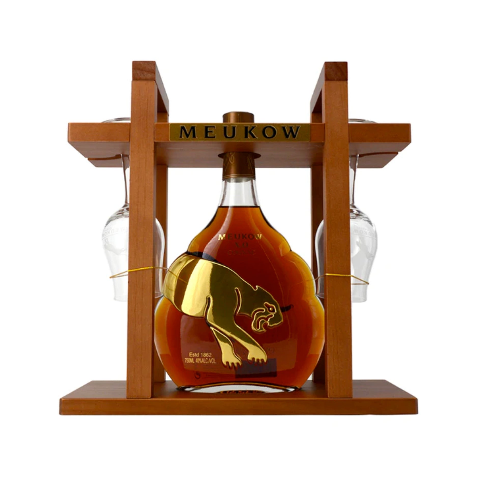 Meukow XO Cognac Rack With Glasses (case of 6)