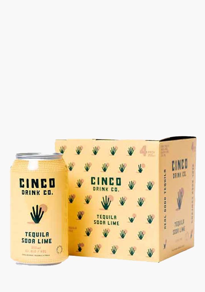 Cinco Drink Tequila Soda Lime - 4x355ML