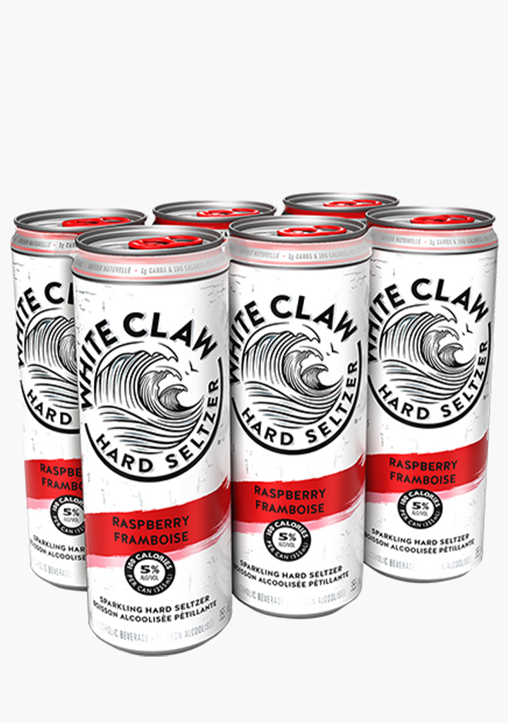 White Claw Raspberry Sparkling Hard Seltzer - 6 X 355ML